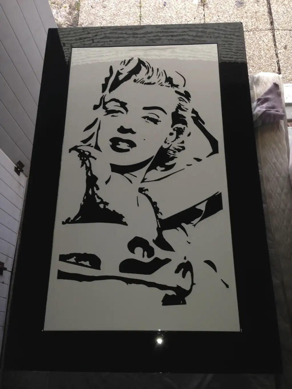 Table basse Marilyn Monroe peinture noir et blanc 44
