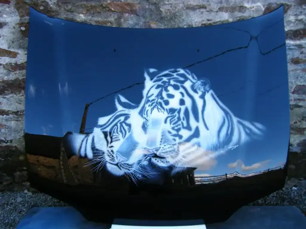 Peinture aérographe tigre